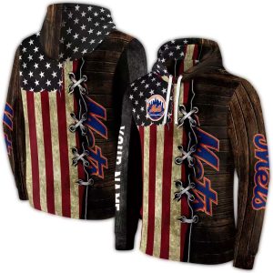 Personalized New York Mets American Pride All-Over Print Hoodie For Fans