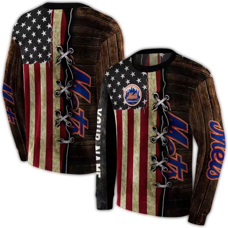 Personalized New York Mets American Pride All over Print Sweatshirt 1
