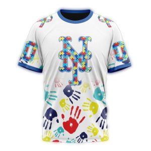 Custom New York Mets Autism Awareness All-Over Print T-Shirt