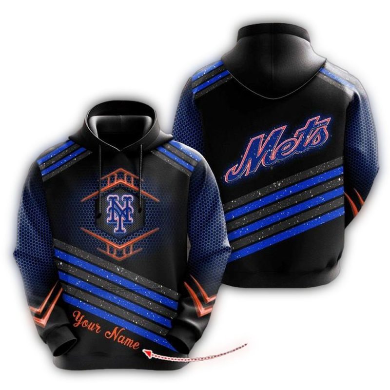 Personalized New York Mets Baseball All over Print Hoodie 1