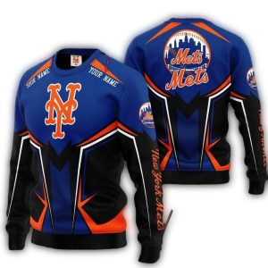 Custom New York Mets All-Over Print Sweatshirt - Baseball Team Apparel