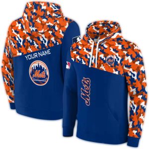 Custom New York Mets Camo Print All-Over Hoodie For Fans