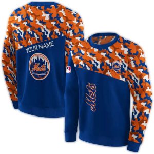 Custom New York Mets Camo All-Over Print Sweatshirt For Fans