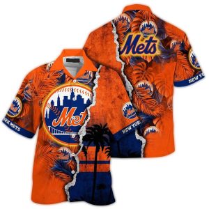 Custom New York Mets Coconut Distressed Hawaiian Shirt For Fans