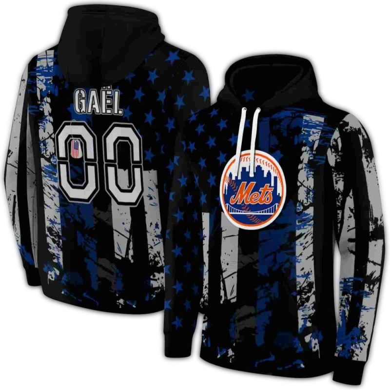 Personalized New York Mets Distressed Flag All over Print Hoodie 1
