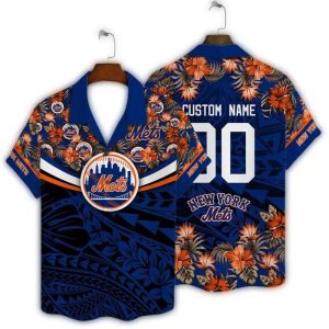 Personalized New York Mets Tropical Floral Hawaiian Shirt For Fans