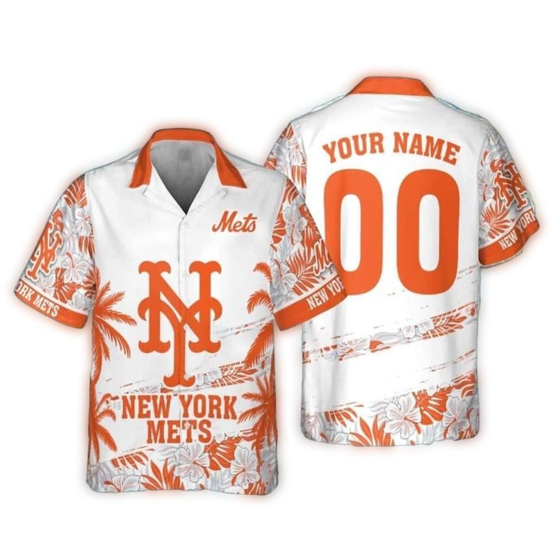 Personalized New York Mets Flower Summer Hawaiian Shirt 1