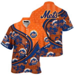 Personalized New York Mets Floral Flag Hawaiian Shirt For Fans