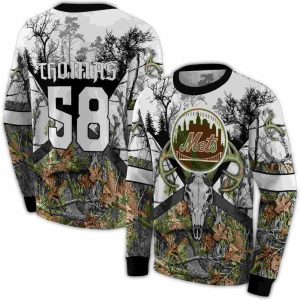 Personalized New York Mets Forest Silhouette All-Over Print Hoodie