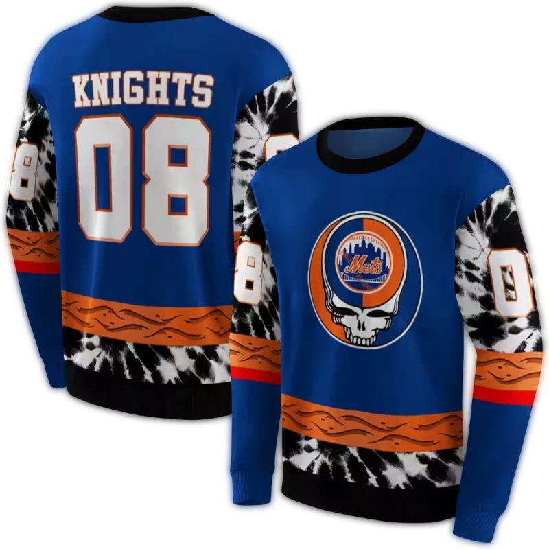 Personalized New York Mets Grateful Dead Vibes All over Print Sweatshirt 1