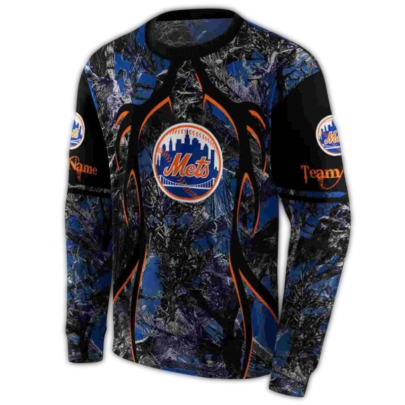 Personalized New York Mets Hunting Theme All over Print Sweatshirt 1