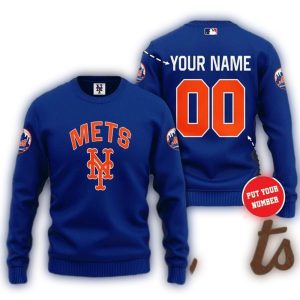 Personalized All-Over Print New York Mets Sweatshirt - In My Heart Design