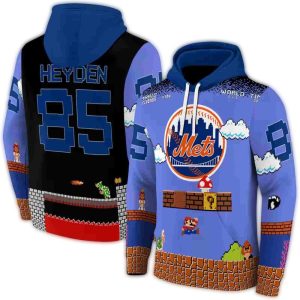Custom New York Mets Mario All-Over Print Hoodie For Fans