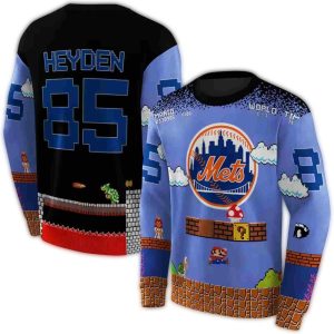 Custom New York Mets Mario All-Over Print Sweatshirt For Fans