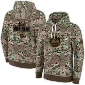 Custom New York Mets Military Print Hoodie For Fans