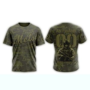 Personalized New York Mets Military Appreciation Month T-Shirt - All Over Print