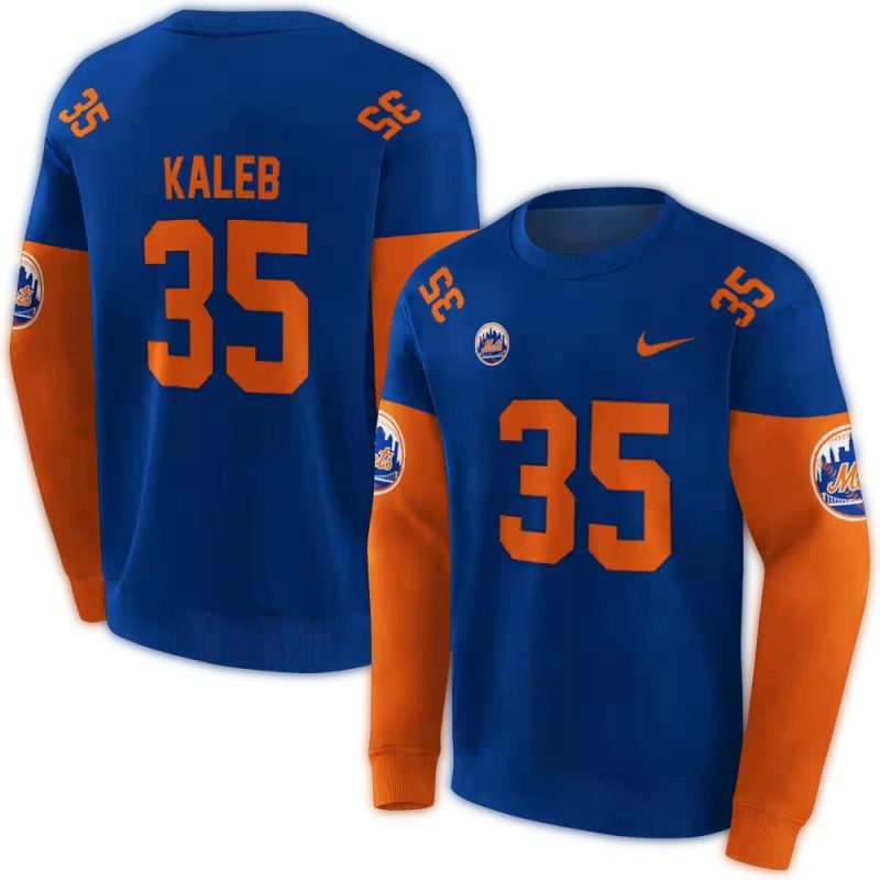 Personalized New York Mets Minimal All over Print Sweatshirt 1