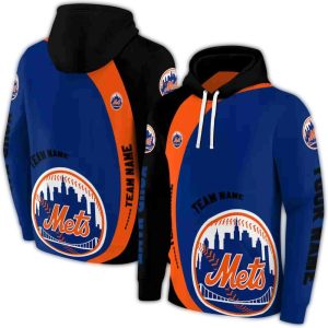 Custom New York Mets Minimalist All-Over Print Hoodie For Fans