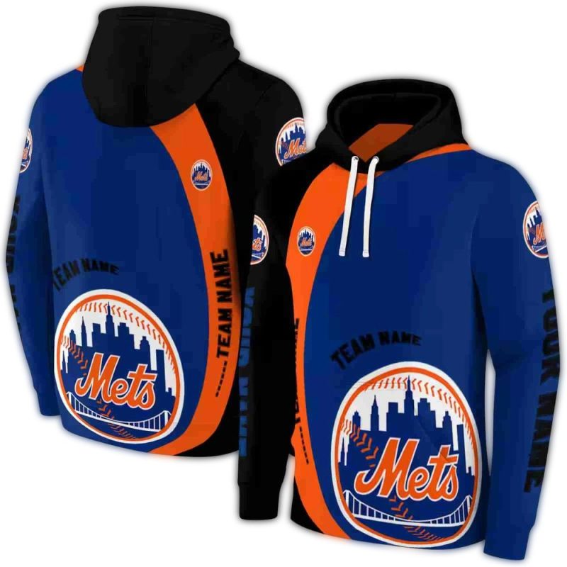 Personalized New York Mets Minimalist All over Print Hoodie 1