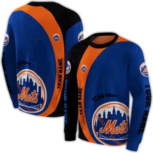 Personalized Minimalist New York Mets All-Over Print Sweatshirt