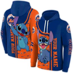 Custom New York Mets All-Over Print Hoodie - Personalized Baseball Apparel