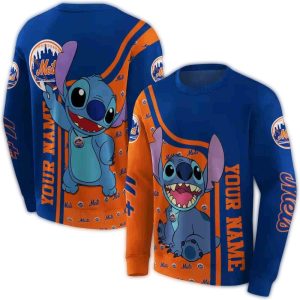 Custom New York Mets All-Over Print Sweatshirt For Fans