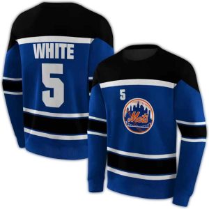 Custom New York Mets Striped All-Over Print Sweatshirt For Fans