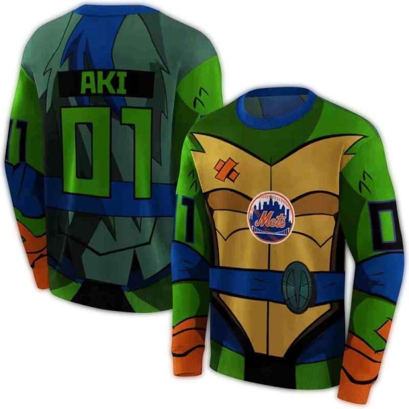 Personalized New York Mets Superhero Armor All over Print Sweatshirt 1