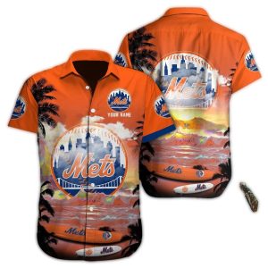 Custom New York Mets Tropical Hawaiian Shirt For Beach Lovers