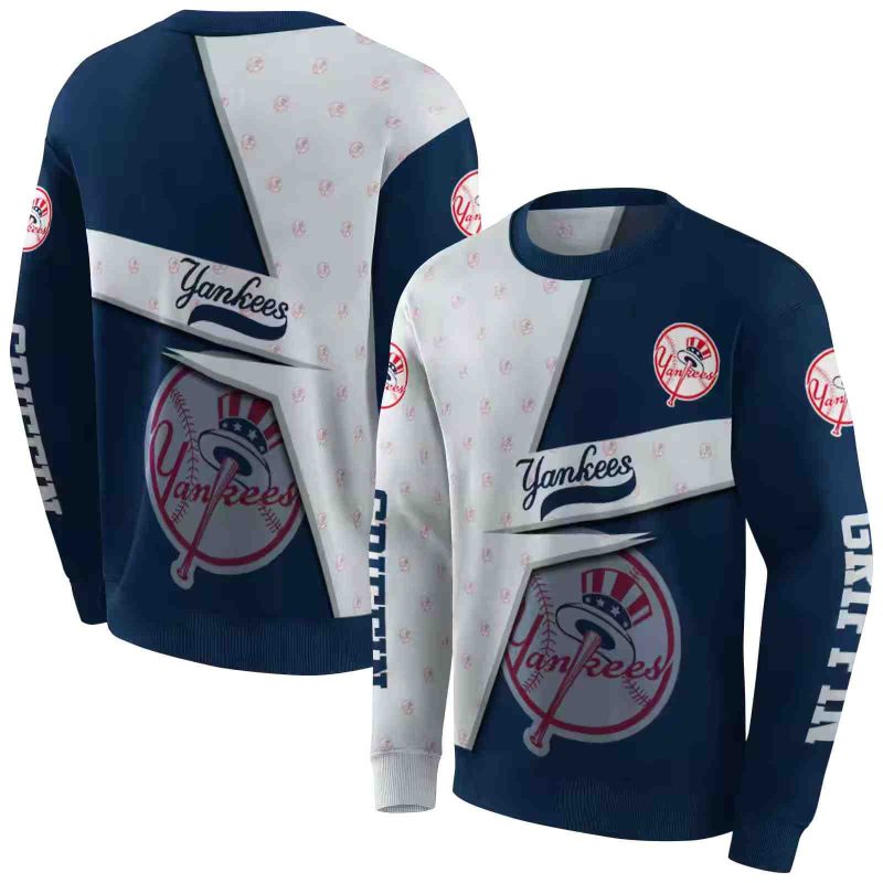 Personalized New York Yankees Abstract Shape AOP Sweatshirt 1