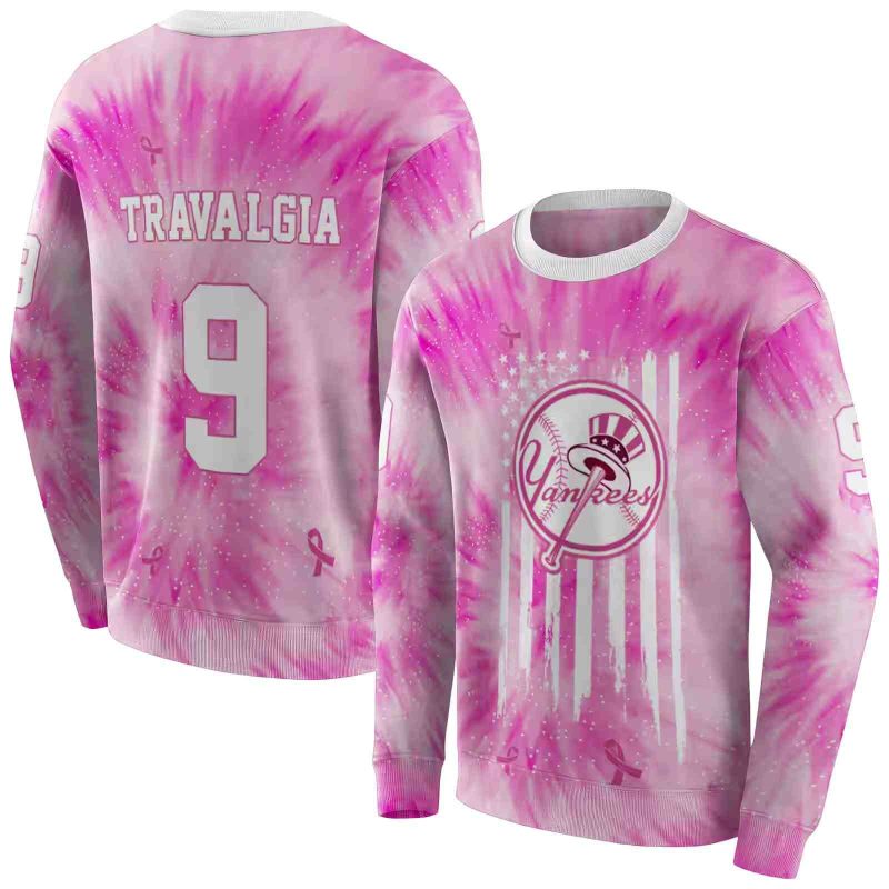 Personalized New York Yankees Cancer Support Pink AOP Sweatshirt 1