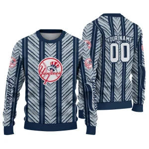 Personalized New York Yankees Chevron Rows Sweatshirt For Fans