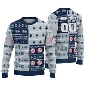 Personalized New York Yankees Ugly Christmas Sweater For Holiday Cheer