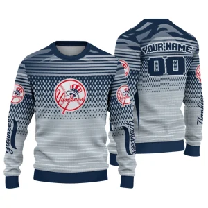 Custom New York Yankees Diamond Mesh Ugly Sweater For Fans