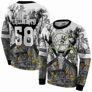 Custom New York Yankees Forest Silhouette All Over Print Sweatshirt