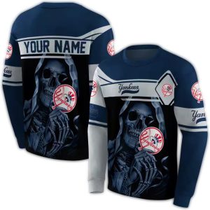 Custom New York Yankees Grim Reaper All-Over Print Sweatshirt