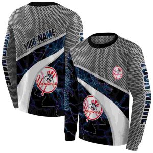 Custom New York Yankees Hexagonal Mesh Pattern Sweatshirt