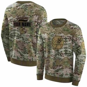 Custom New York Yankees Military Style All-Over Print Sweatshirt
