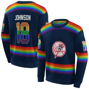 Personalized New York Yankees Rainbow Stripes Sweatshirt For Fans