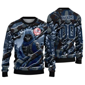 Personalized New York Yankees Skull Horde Holiday Sweatshirt
