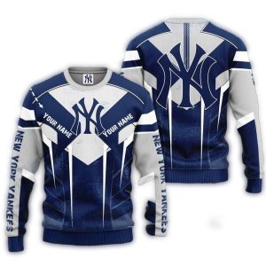 Personalized New York Yankees Sleek Arrow Ugly Christmas Sweater