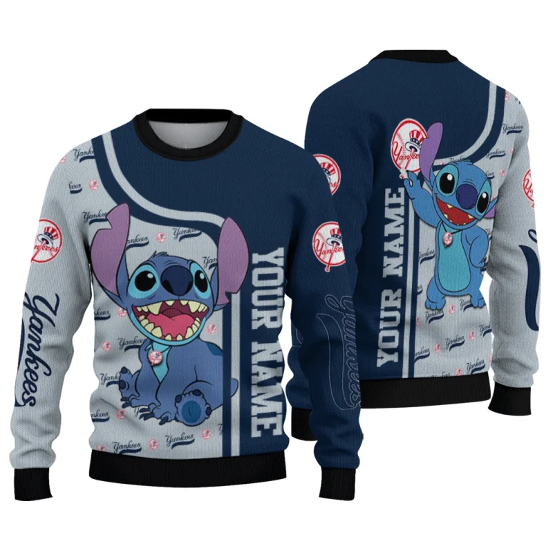 Personalized New York Yankees Stitch Ugly Sweater 1
