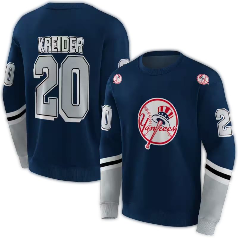 Personalized New York Yankees Striped AOP Sweatshirt 1