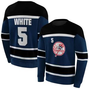 Custom New York Yankees Striped All-Over Print Sweatshirt For Fans
