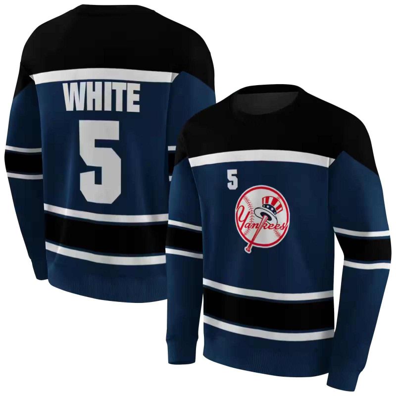 Personalized New York Yankees Striped Pattern AOP Sweatshirt 1