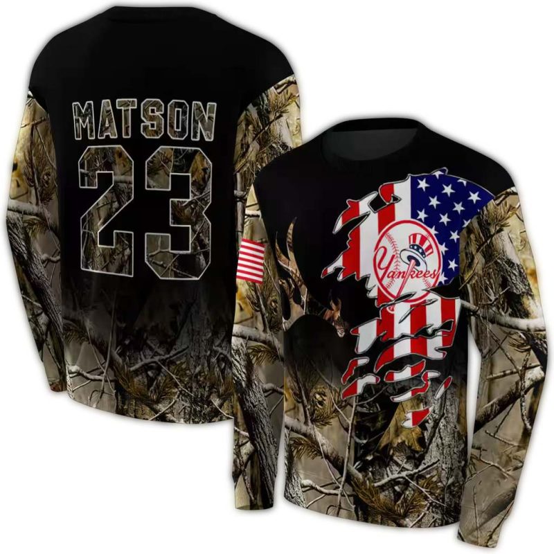 Personalized New York Yankees Tree Camo AOP Sweatshirt 1
