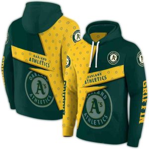 Custom Oakland Athletics Abstract Shape All-Over Print Hoodie