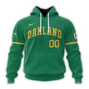 Custom Oakland Athletics Green All Over Print Hoodie - Alternate Design
