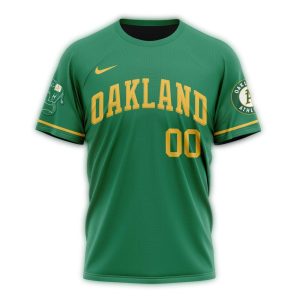 Personalized Oakland Athletics Alternate Concept Green All Over Print T Shirt