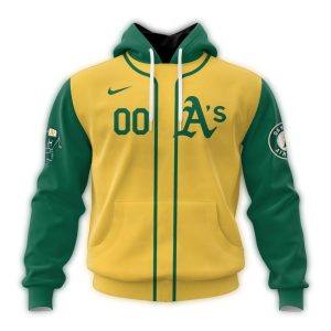 Custom Oakland Athletics Stripe All Over Print Hoodie For Fans